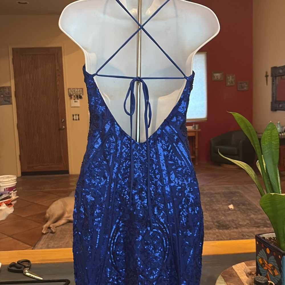 NWT Windsor blue sequined mini dress - Picture 3 of 11